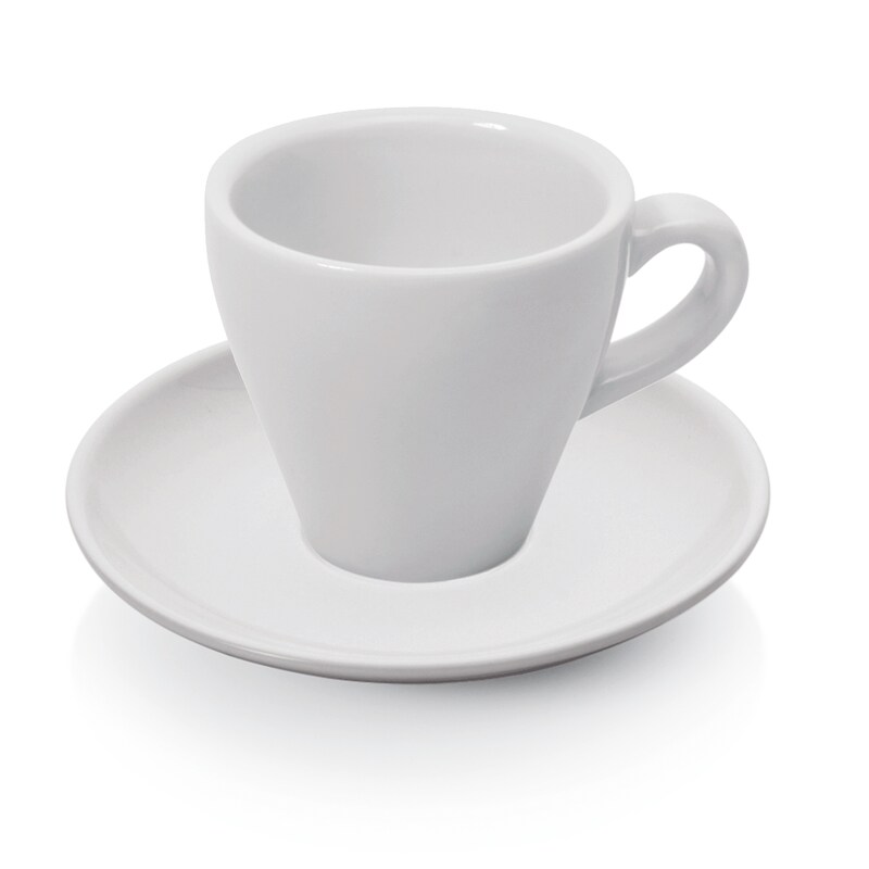 24x Espresso Tasse Obertasse + Untertasse Italia 90 ml weiß, Porzellan Image
