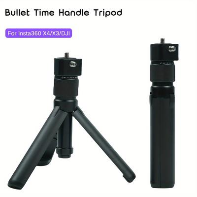 TEMU 360-degree Rotating Handle Tripod - Durable Aluminum & Abs, Compatible With 1 X/x3/go 3, Hero 11/10/9, Dji Action 3/2