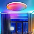 rgbcw polychrome gradation intelligente et correspondance des couleurs plafonnier de chambre 24w wifi graffiti app bluetooth plafonnier vocal peut être chronométré 2.4g être regroupé compatible avec