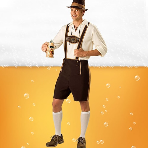 Oktoberfest Blouse / Chemise Lederhosen Oktoberfest / Bière Bavarois Bavarois Allemand Prairies Homme Tissu de style traditionnel