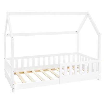 Kinderbett Rausfallschutz Weiß Kinderhaus Bett Holzbett 80x160cm