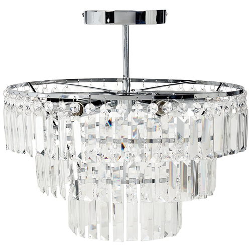 Kronleuchter Silber Metall mit Transparenten Glaskristallen ⌀ 45 cm 6-Flammig Glamour Stil Wohnzimmer Esszimmer Beleuchtung Ausstattung