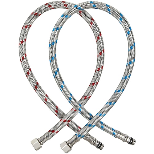 Wasserhahn-Zubehör – hochwertiger Wasserzulaufschlauch, moderne Edelstahl-Nickel-Bürste Image