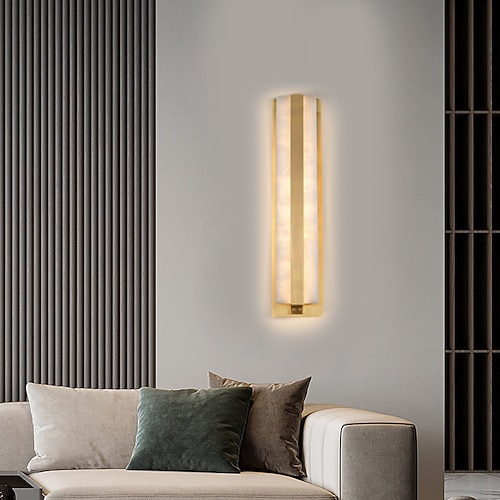 Wandleuchte für den Innenbereich, hohe Qualität, Kupfer, Marmor, minimalistisches Design, Wandleuchte, dekorative Wandleuchte für Schlafzimmer, Wohnzimmer, Hintergrund, Wandleuchten, 110–240 V Image