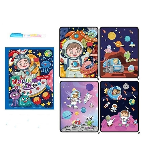 1 satz kinder malen zeichnung spielzeug wiederverwendbare malbuch magie wasser zeichenbuch sensorische frühbildung spielzeug für kinder Image