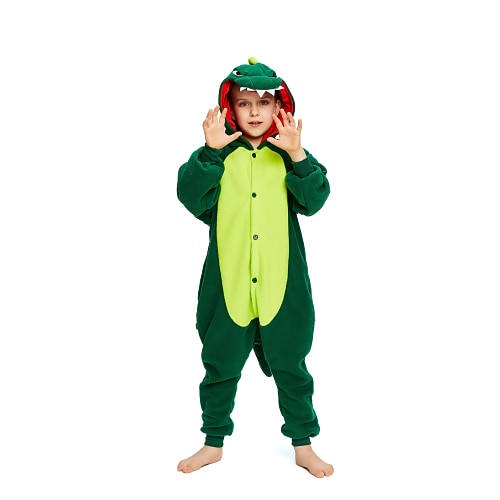 Karnevalskostüm 2026 Tier Dinosaurier Zeichentrick Karneval Kigurumi-Pyjamas Ausgefallene Kostüme Onesie-Kostüm Warm Bequem Kinder Unisex Jungen und Mädchen Weihnachten Halloween Karneval Party Image