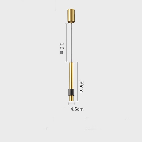 30cm Pendelleuchte LED Kupfer verstellbare Hängeleuchten, moderne Pendelleuchte Mini-Hängedeckenleuchte für Küche Wohnzimmer Schlafzimmer Flur Image