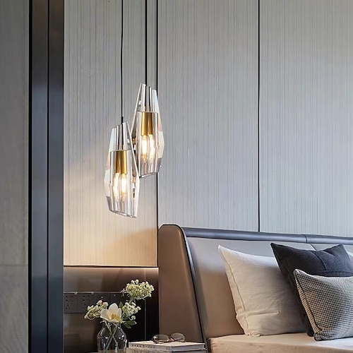 7 cm LED Pendelleuchte Kristall Einzeldesign Nachttischlampe moderne künstlerische Esszimmer Restaurant Bar Kupfer Messing 110-120v 220-240v Image