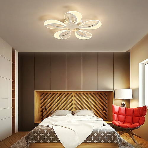 bubble acryl moderne dimmbare deckenleuchte led bündig einbau pfauenschwanz led deckenleuchte mit fernbedienung für wohnzimmer schlafzimmer esszimmer ac 110v 220v blumendesign Image