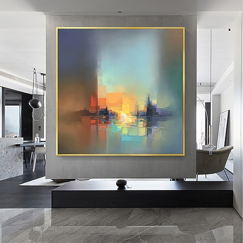 Handgefertigtes Ölgemälde auf Leinwand, Wandkunst-Dekor, originales minimalistisches Kunstgemälde für die Inneneinrichtung mit gespanntem Rahmen/ohne Innenrahmen-Gemälde Image