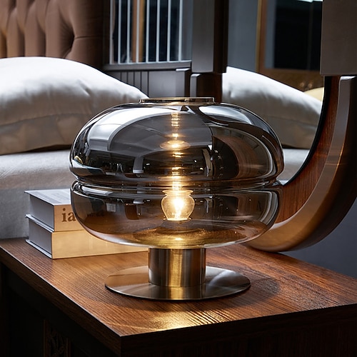 Tischlampe, kreative Glas-Nachttischlampe, moderne minimalistische Nachttischlampe, Schlafzimmer, Wohnzimmer, Arbeitszimmer, Nachttischlampe, dekorative kleine Tischlampe, Nachttischlampe, 110–240 V Image