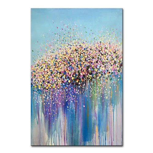 mintura handgemachte dicke textur blumen ölgemälde auf leinwand wandkunst dekoration modernes abstraktes bild für wohnkultur gerolltes rahmenloses ungedehntes gemälde Image