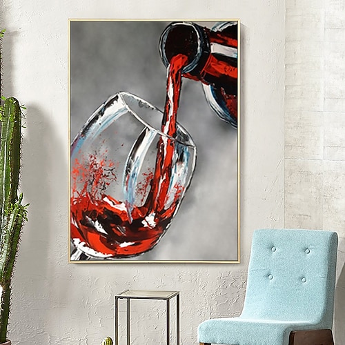Ölgemälde handgemachte handbemalte Wandkunst Mintura moderne abstrakte Weinflasche für Heimtextilien Dekor gerollte Leinwand kein Rahmen ungedehnt Image