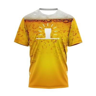 Bier Cosplay Kostüm T-Shirt-Ärmel Bedruckt Klassisch Streetstyle T-shirt Für Paar Herren Damen Erwachsene 3D-Druck Image