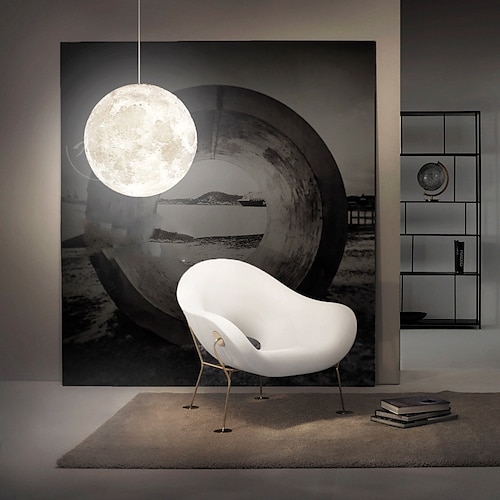3D-Druck Mond Kronleuchter moderne einfache nordische kreative Mondlampe Restaurant Wohnzimmer Schlafzimmer Mond Kronleuchter Image
