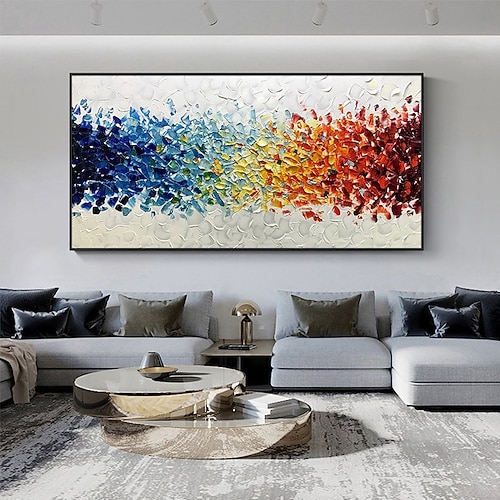 Ölgemälde handgemachte handgemalte Wandkunst abstrakte Kunst rot blau Fantasie Heimtextilien Dekor gerollte Leinwand kein Rahmen ungedehnt Image