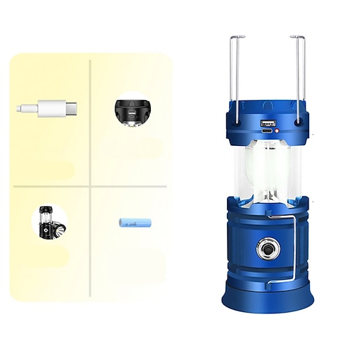 Solar-LED-Campinglaterne wasserdichte wiederaufladbare Zeltlampe tragbare Laternen Notbeleuchtung Marktlampe Energiesparlampe Image