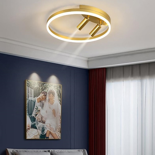 40cm LED Deckenleuchte nordischen modernen Schwarzgold Kreis Design Unterputzleuchten Metall lackiert Oberflächen Natur inspiriert 220-240v Image