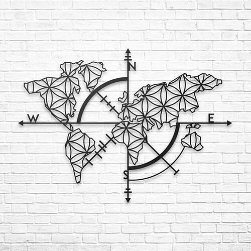 1 Stück Weltkarte, Metall-Wandkunst, Außendekoration, rostfreie Wandskulptur, ideal für Garten, Haus, Bauernhaus, Terrasse und Schlafzimmer