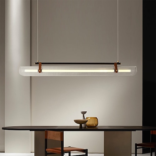 LED-Pendelleuchte dimmbar Liniendesign schwarz gold 80cm Metall Acryl 110-240V Deckenleuchte Leuchte für Esszimmer Büro Küche 110-240V Image