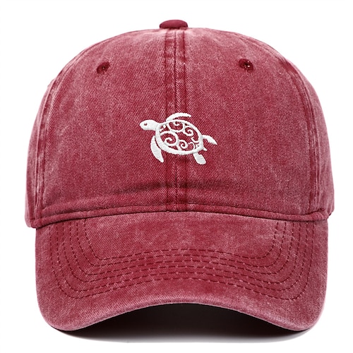 Herren Cap Basecap Sonnenhut Kappe Schwarz Rosa Baumwolle Bestickt Modisch Brautkleider schlicht Strasse Täglich Schildkröte Einstellbar Sonnenschutz Atmungsaktiv Image