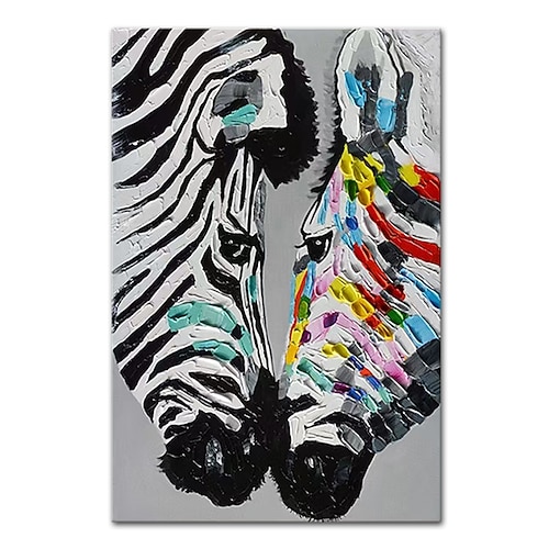 Mintura handgefertigtes Zebratier-Ölgemälde auf Leinwand, Wandkunst, Dekoration, modernes abstraktes Bild für Wohnkultur, gerolltes, rahmenloses, ungedehntes Gemälde Image