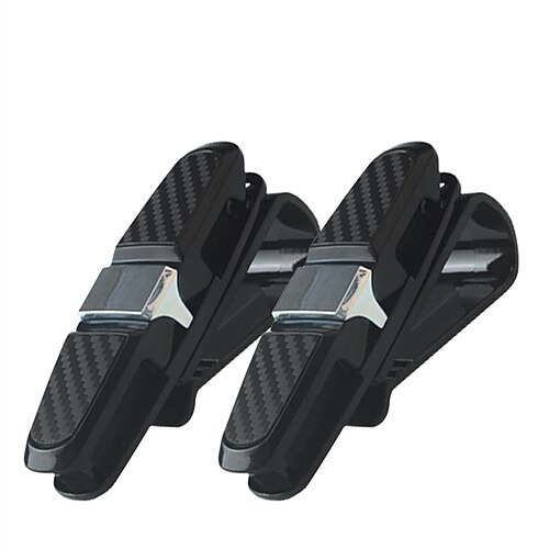 2er-Pack Brillenhalter für Auto-Sonnenblende, Brillenclip, Karte, Tickethalter, Brillenverschluss, Kohlefaser-Brillenclip Image