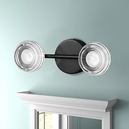 Waschtischbeleuchtung, IP20, 1/2/3-Kopf-Spiegel-Frontleuchten, Eisen-Acryl, schwarz, Haushaltsmode, versenkbares Badezimmer, Antibeschlag-Schminktisch, LED-Spiegelschrank-Lampe, Badbeleuchtung, Image