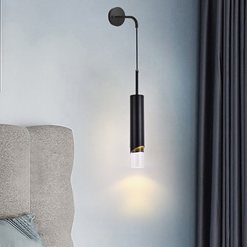 Lightinthebox LED-Wandleuchte, Nachttischleuchte, modernes Schwarzgold, Wohnzimmer, Schlafzimmer, Büro, Eisen-Wandleuchte, 220–240 V, 12 W Image