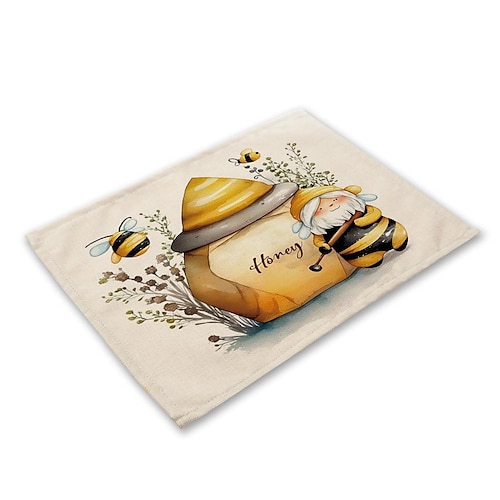 Sonnenblumen-Tischsets, hitzebeständig, Bauernhaus-Tisch-Tischset, schmutzabweisendes Tischset, Tischset für Hochzeit, Küche, Esstisch, Dekoration für drinnen und draußen