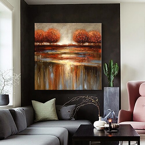 Hang-Ölgemälde Handgemalte Quadratisch Abstrakt Modern Ohne Innenrahmen (ohne Rahmen) Image