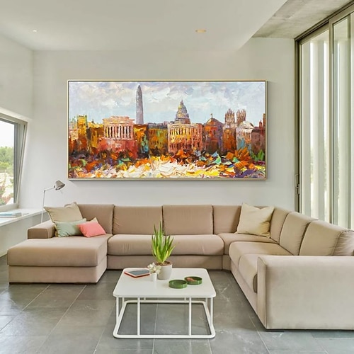 Hang-Ölgemälde Handgemalte Horizontal Abstrakt Landschaft Modern Ohne Innenrahmen (ohne Rahmen) Image