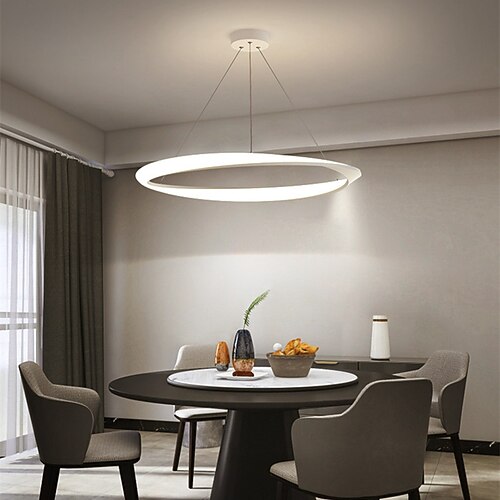 neuer netter roter Restaurantkronleuchter einfache moderne Ringesszimmerlampe kreative personalisierte Haushaltstischlampe Image