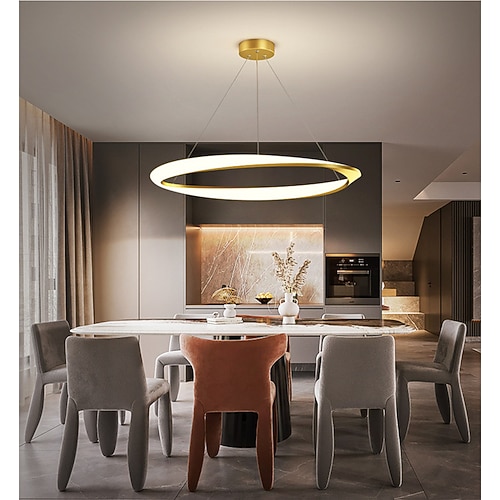 neuer netter roter Restaurantkronleuchter einfache moderne Ringesszimmerlampe kreative personalisierte Haushaltstischlampe Image