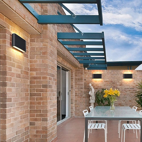 Outdoor Outdoor LED Wandleuchte wasserdicht moderne einfache Wandleuchte Innenhof Korridor Wohnzimmer Schlafzimmer Nachtbett ultradünne 12w Rückwandleuchte Image