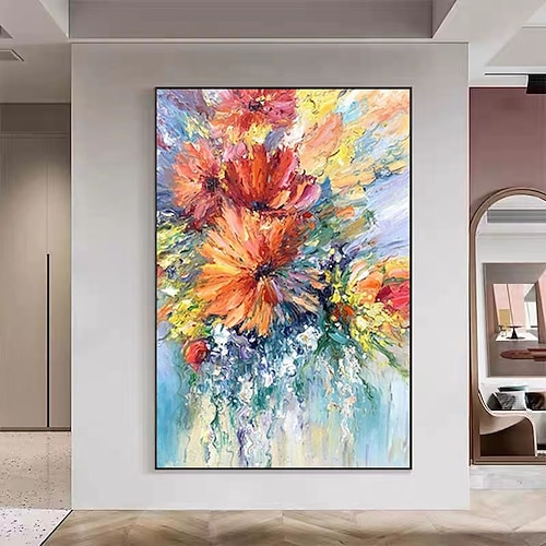 Hang-Ölgemälde Handgemalte Vertikal Abstrakt Landschaft Vintage Modern Ohne Innenrahmen (ohne Rahmen) Image