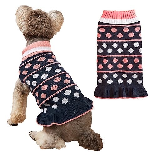 Hunde Katzen Pullover Kleider Jumper Modisch Party Winter Warm Atmungsaktiv Weich Waschbar Komfortabel Party Weihnachten Casual Festival Hundebekleidung for Bichon Frise Spitz kleines Haustier Image