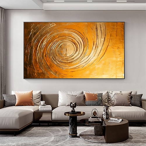 Handgefertigtes Ölgemälde auf Leinwand, Wandkunst-Dekor, originelle Ski-Goldstruktur für Heimdekoration, mit gespanntem Rahmen/ohne Innenrahmen-Gemälde Image