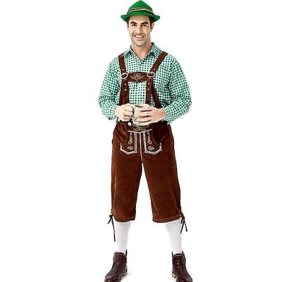 Karneval Oktoberfestbier Kostüm Lederhosen Deutsch München Wiesn Wiesn Herren Stoff im traditionellen Stil Bluse Shorts Image