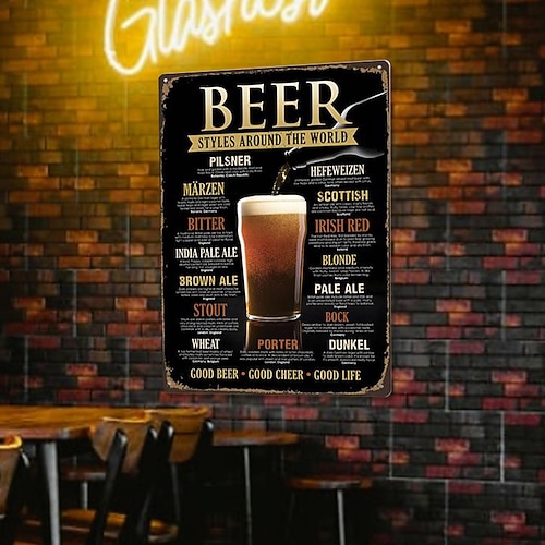 1 Stück Retro-Metall-Blechschild, Bier-Blechschild, Vintage-Bar, Club-Schilder, Wanddekoration, Gemälde, Wandbehang für Heimdekoration, Wandkunst, Metall-Blechschild, 20 x 30 cm/8'' x 12'' Image