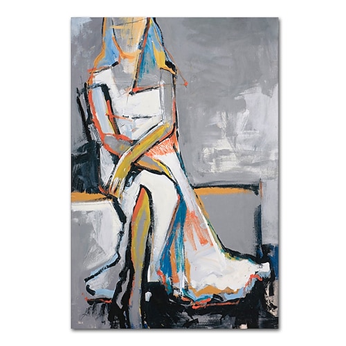 Mintura handgefertigte Figur Ölgemälde auf Leinwand Wandkunst Dekoration modernes abstraktes Bild für Wohnkultur gerolltes rahmenloses ungedehntes Gemälde Image