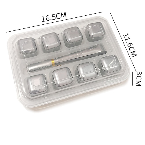 Geschenke zum Frauentag, 8 Stück Eiswürfel zum schnellen Einfrieren von ausländischen Spirituosen, Bier, Whiskey, Eis, Tatar-Set, Bar- und Haushalts-Eiswürfel aus Metall, Valentinstag für ihn, Image