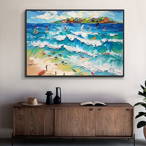 Hang-Ölgemälde Handgemalte Vertikal Abstrakt Landschaft Modern Ohne Innenrahmen (ohne Rahmen) Image