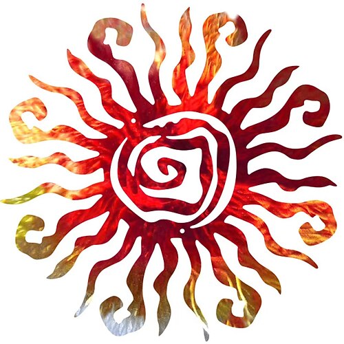 1pc verrückte Sonne Metall Wandkunst Außendekoration 27,9 cm rostfreie Wandskulptur ideal für Garten, Haus, Bauernhaus, Terrasse und Schlafzimmer Image