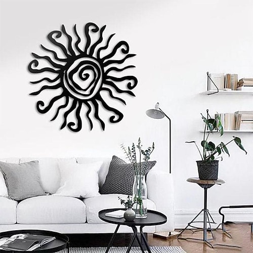 1pc verrückte Sonne Metall Wandkunst Außendekoration 27,9 cm rostfreie Wandskulptur ideal für Garten, Haus, Bauernhaus, Terrasse und Schlafzimmer