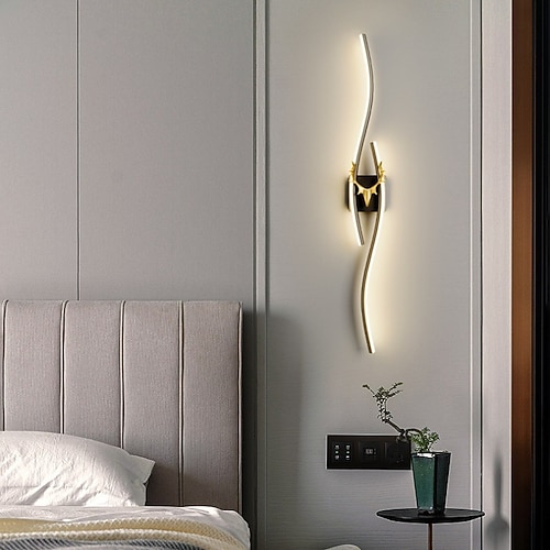 led wandleuchten einfache moderne treppe schlafzimmer nachttischlampe wohnzimmer tv hintergrund wandleiste licht luxus wandleuchte Image