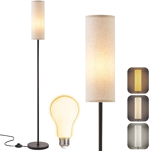 Moderne Stehlampe im Wohnzimmer Stofflampenschirm Hochmastlampe im Schlafzimmer 65 Zoll hohe Lampe, geeignet für Büro, Kinderzimmer, Lesen und Heimdekoration Image