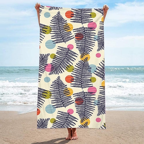 Strandtuch für Erwachsene, Männer, Frauen, Kinder, sandfreies Strandtuch, schnell trocknende Mikrofaser, leicht, übergroßes Poolhandtuch, super saugfähig, personalisierte Handtücher Image