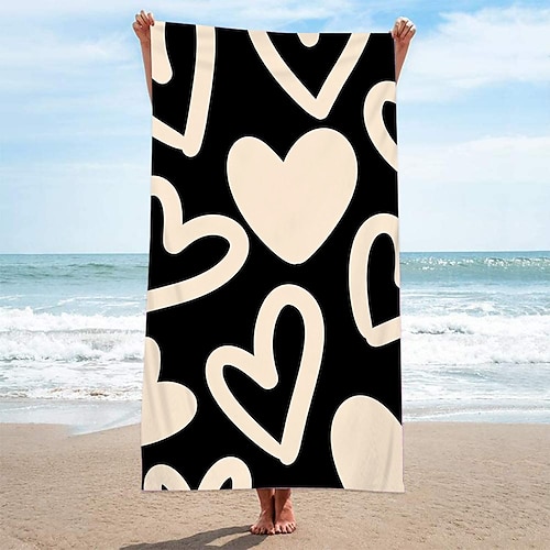 Strandtuch für Erwachsene, Männer, Frauen, Kinder, sandfreies Strandtuch, schnell trocknende Mikrofaser, leicht, übergroßes Poolhandtuch, super saugfähig, personalisierte Handtücher Image