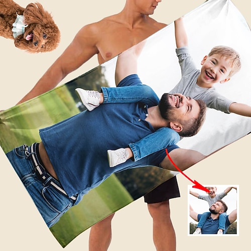 Gestalte dein Bild Strandtuch Yogatuch Mikrofaser Stranddecke Anti-Sand Handtuch (Einseitiger Druck) Mehrzweck für Badezimmer Hotel Fitnessstudio und Spa Image